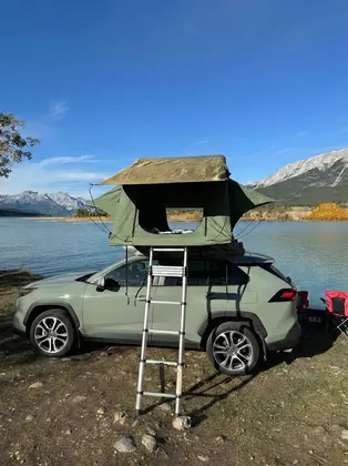 Toyota RAV4 rooftop tent side view